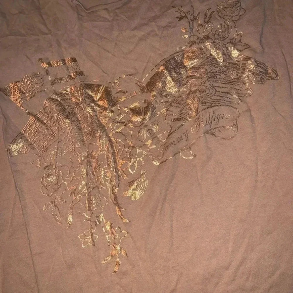 Vintage y2k gold metallic Tommy Hilfiger baby tee - Picture 3 of 3
